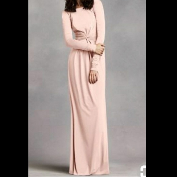 blush colored long dress